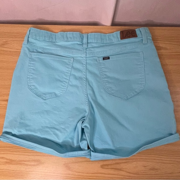 Lee Women's Denim Shorts Aqua Turquoise Blue 16 medium - Picture 1 of 6